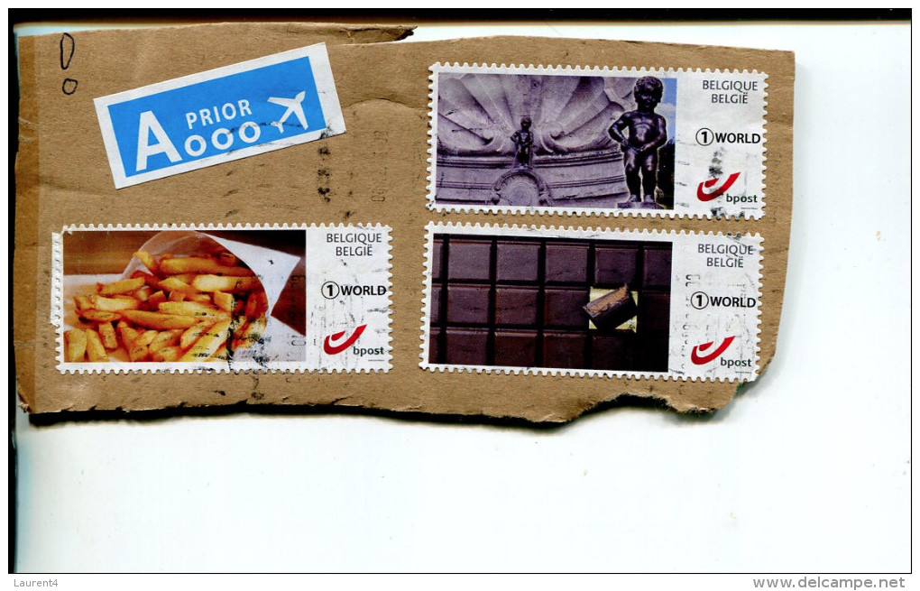 (stamp 543 - 13-06-2016)  Selection Of Belgim 1 World Stamp - French Fries - Chocolate - Fountain (on Cardboard) - Other & Unclassified