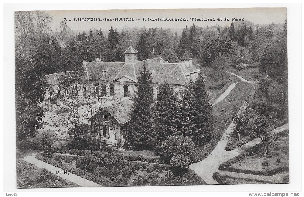 LUXEUIL LES BAINS EN 1918 - N° 8 - L' ETABLISSEMENT THERMAL ET LE PARC - CPA VOYAGEE - Luxeuil Les Bains