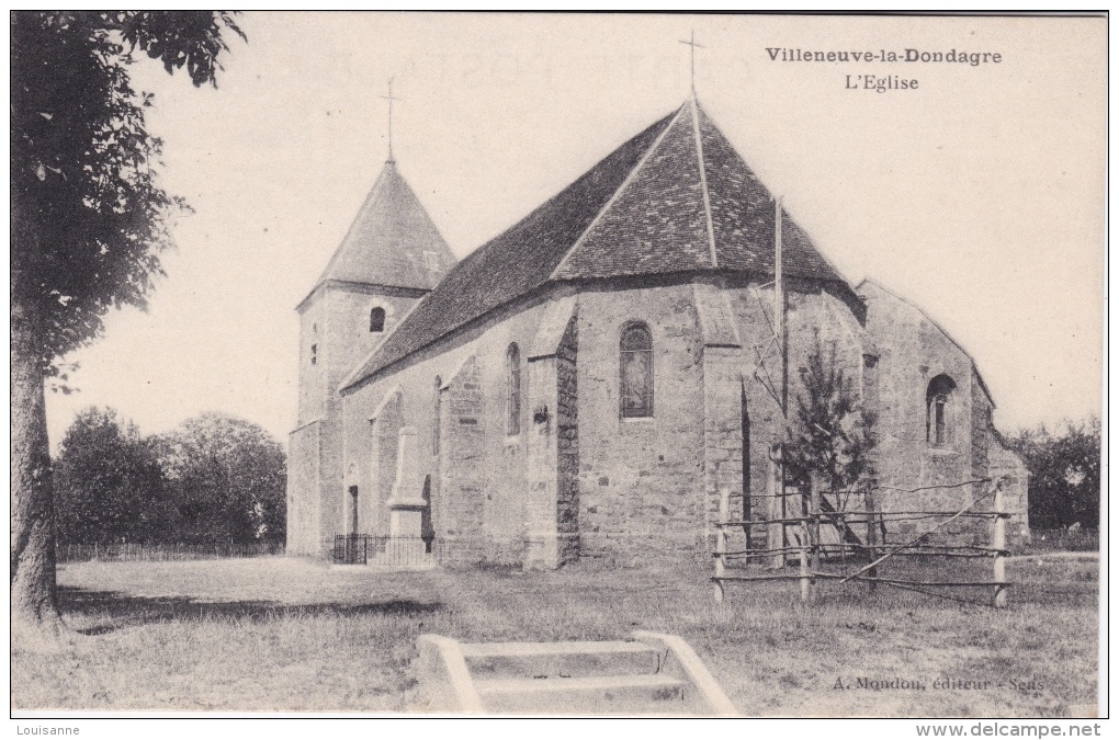 16 / 6 / 212  - VILLENEUVE-LA-DONDAGRE ( 89 ) -  L'ÉGLISE - Villeneuve-la-Dondagre
