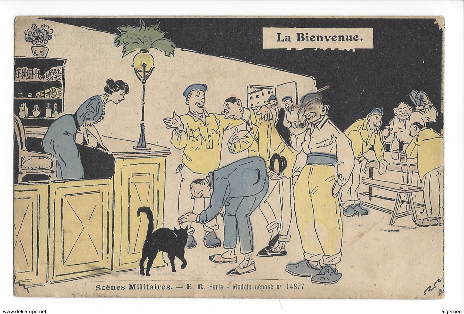 14786 - Scènes Militaires La Bienvenue Chat Noir - Humour