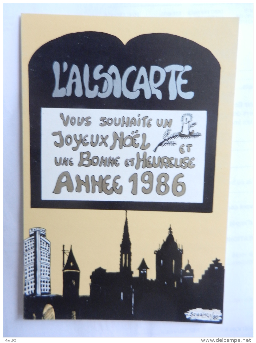 67  PFAFFENHOFFEN  L ALSACARTE JOYEUX NOEL 1986 TIRAGE LIMITE - Autres & Non Classés