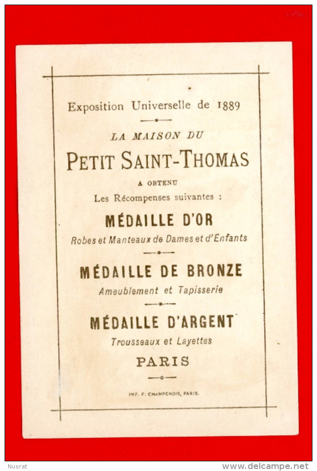 Paris, Au Petit St Thomas, Jolie Chromo Lith. Champenois TM35-32, Costumes 17ème Siècle, Un Doigt De Poudre - Autres & Non Classés