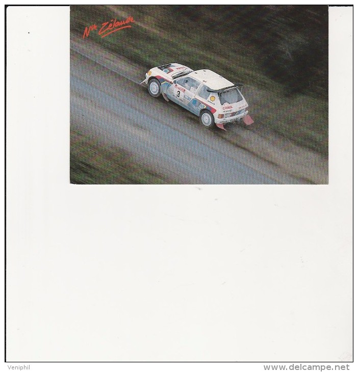 CARTE POSTALE  RALLYE - NOUVELLE - ZELANDE  PEUGEOT CHAMPION DU MONDE 1985-86 -KANKKUNEN-PIIRONEN - Rallyes