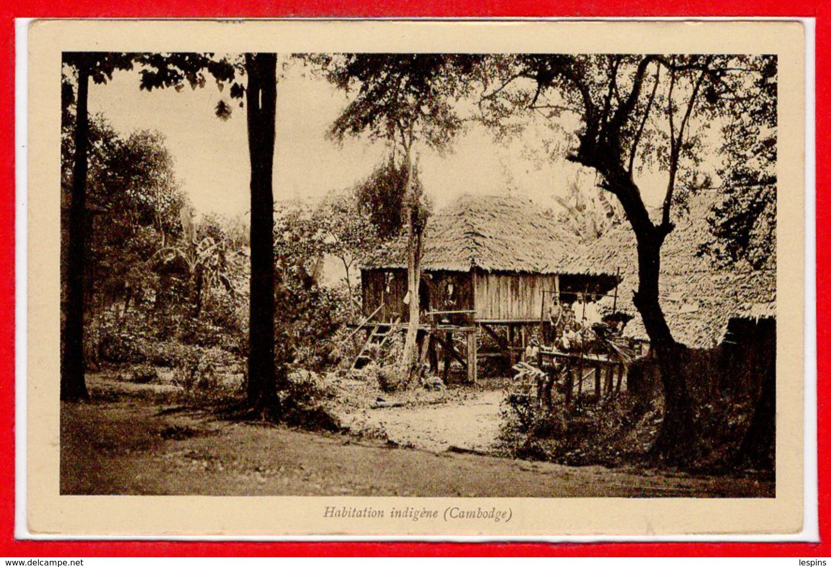 ASIE - CAMBODGE -- Habitation Indigène - Cambodge