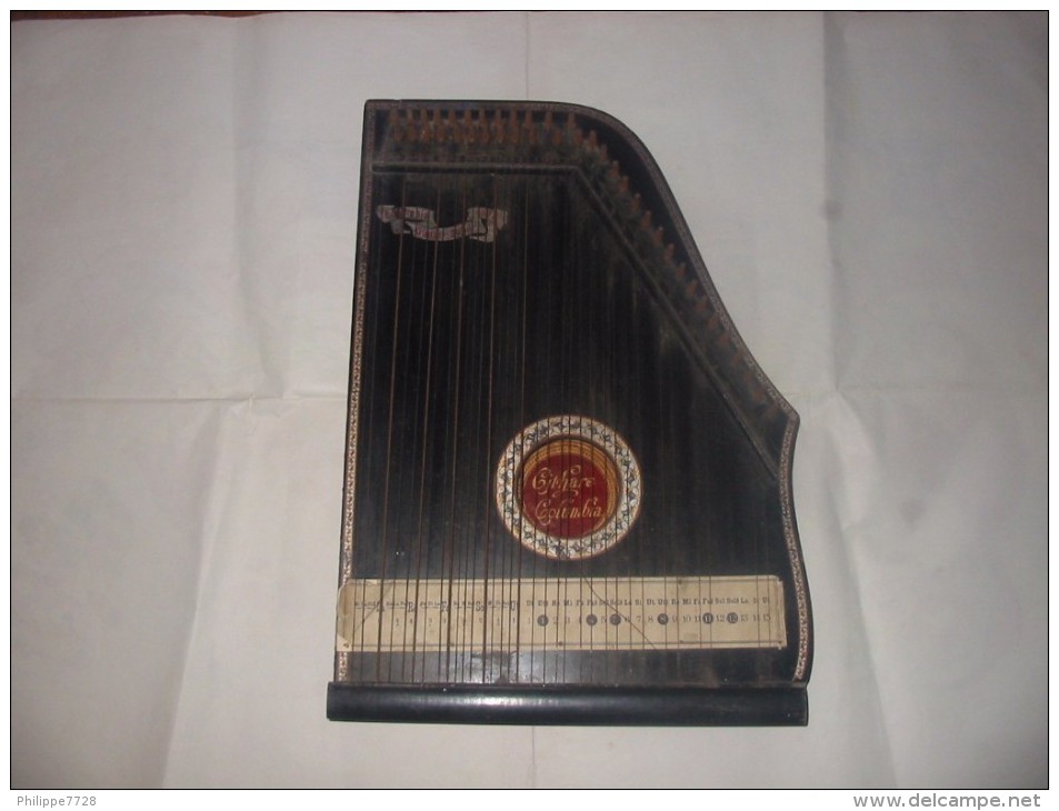 Ancienne Cithare Zither Colombia 1898 à Restaurer - Musical Instruments