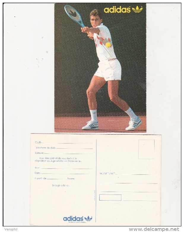 CARTE POSTALE  PUBLICITAIRE ADIDAS - JOUEUR LENDL- - Tennis