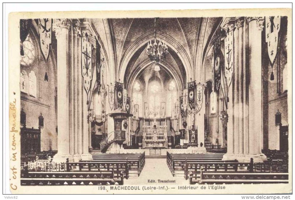 CPA  Machecoul  Intérieur De L'église - Machecoul