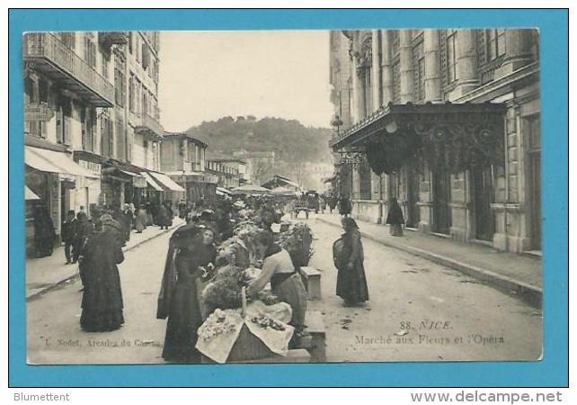 CPA 88 - Marchands Ambulants Métier Le Marché Aux Fleurs Et L'Opéra NICE 06 - Mercadillos