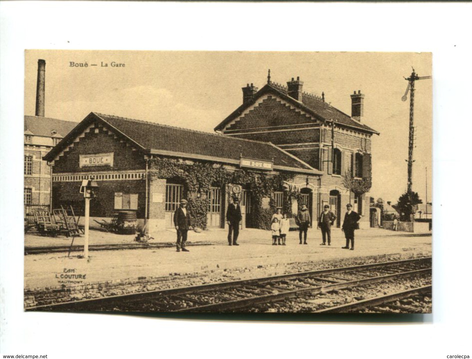 CP- BOUE (02) LA GARE - Autres & Non Classés