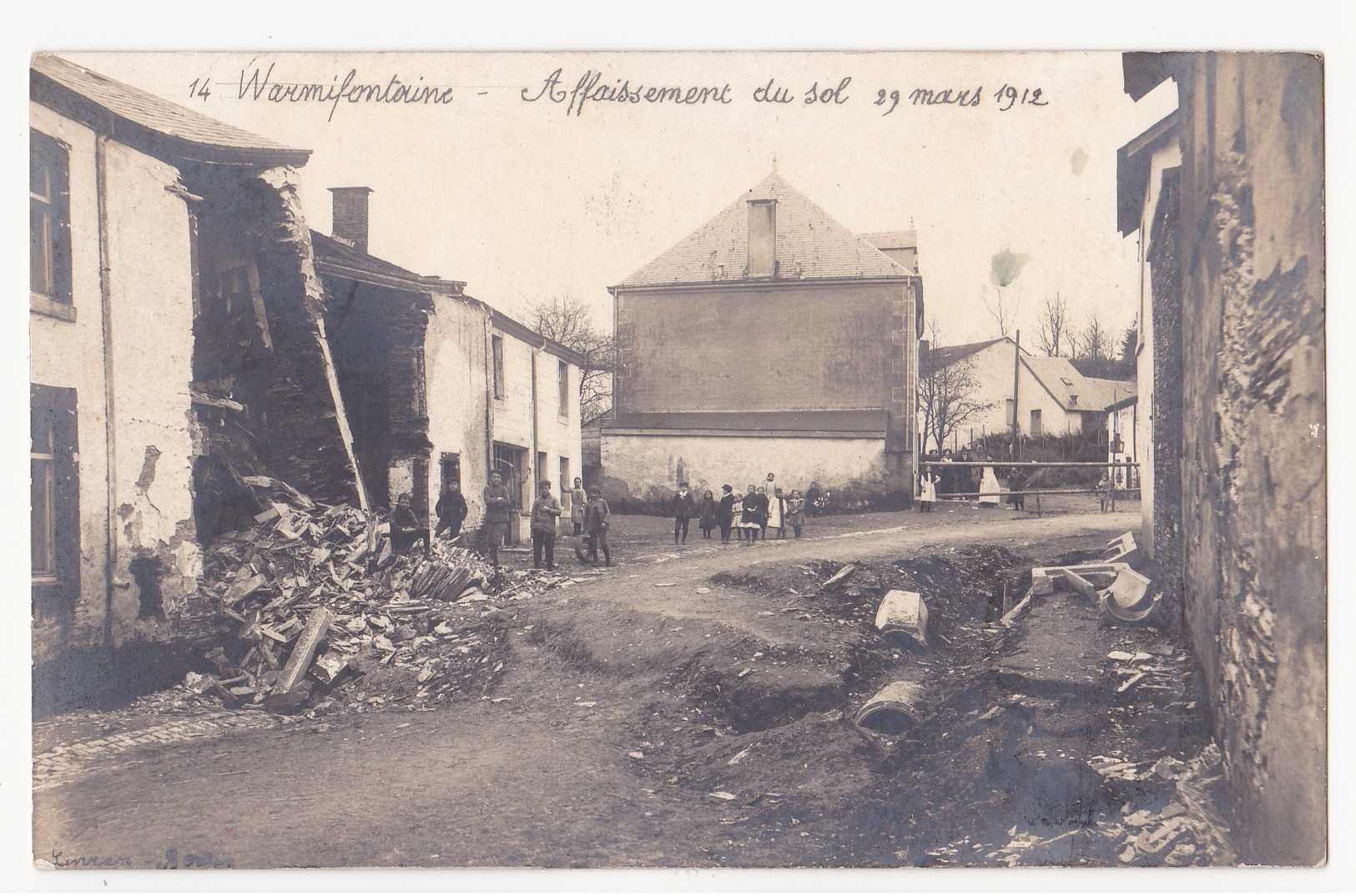 Warmifontaine: Affaissement Du Sol, 19 Mars 1912. (carte Photo) - Neufchâteau