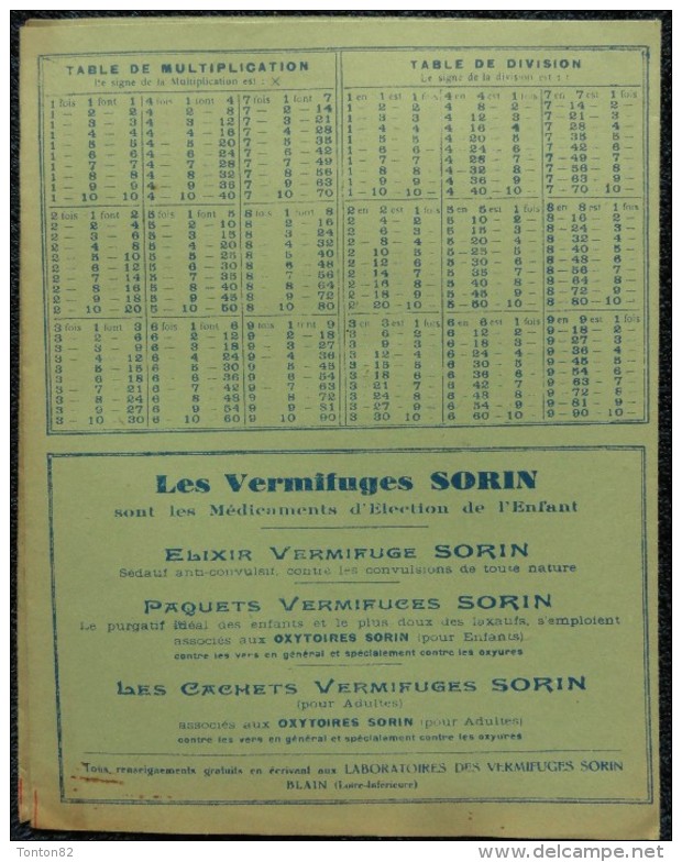 Protège-Cahier - Vermifuges SORIN - Produits Pharmaceutiques