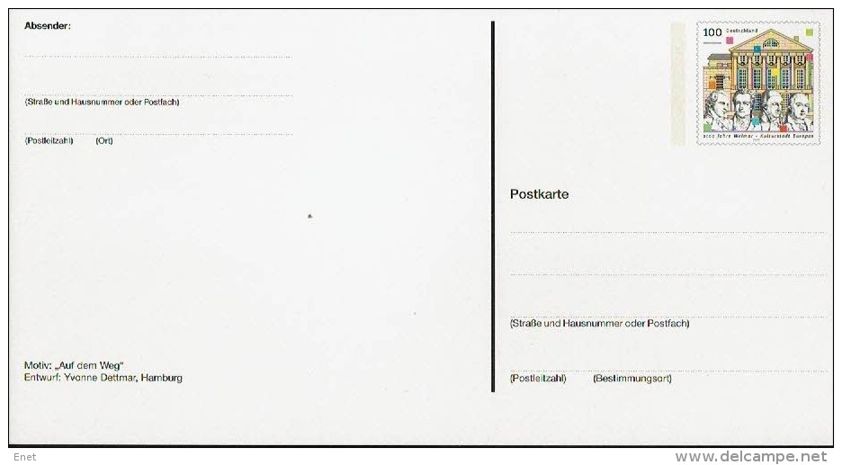 Bundesrepublik Deutschland 1999 / 2000 -  Postkarte Mit Markenbild (2028) - Auf Dem Weg - Postkarten - Ungebraucht