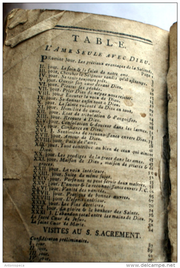 FRANCE - ANTICO MESSALE "L'AME INTERIEURE ET L'AME SEULE " 1787