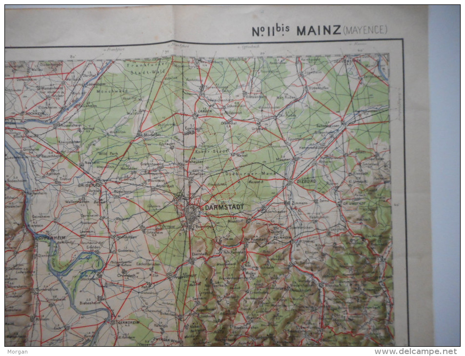 ALLEMAGNE, MAYENCE + COLOGNE, RHIN - LOT De 2 ANCIENNES CARTES D'ETAT MAJOR , MAINZ - Unclassified