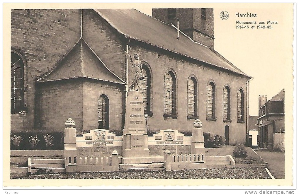 HARCHIES : Monument Aux Morts 19118 Et 1940-45 - Edit. ; Libairie)Papeterie Mardens, Harchies - Bernissart