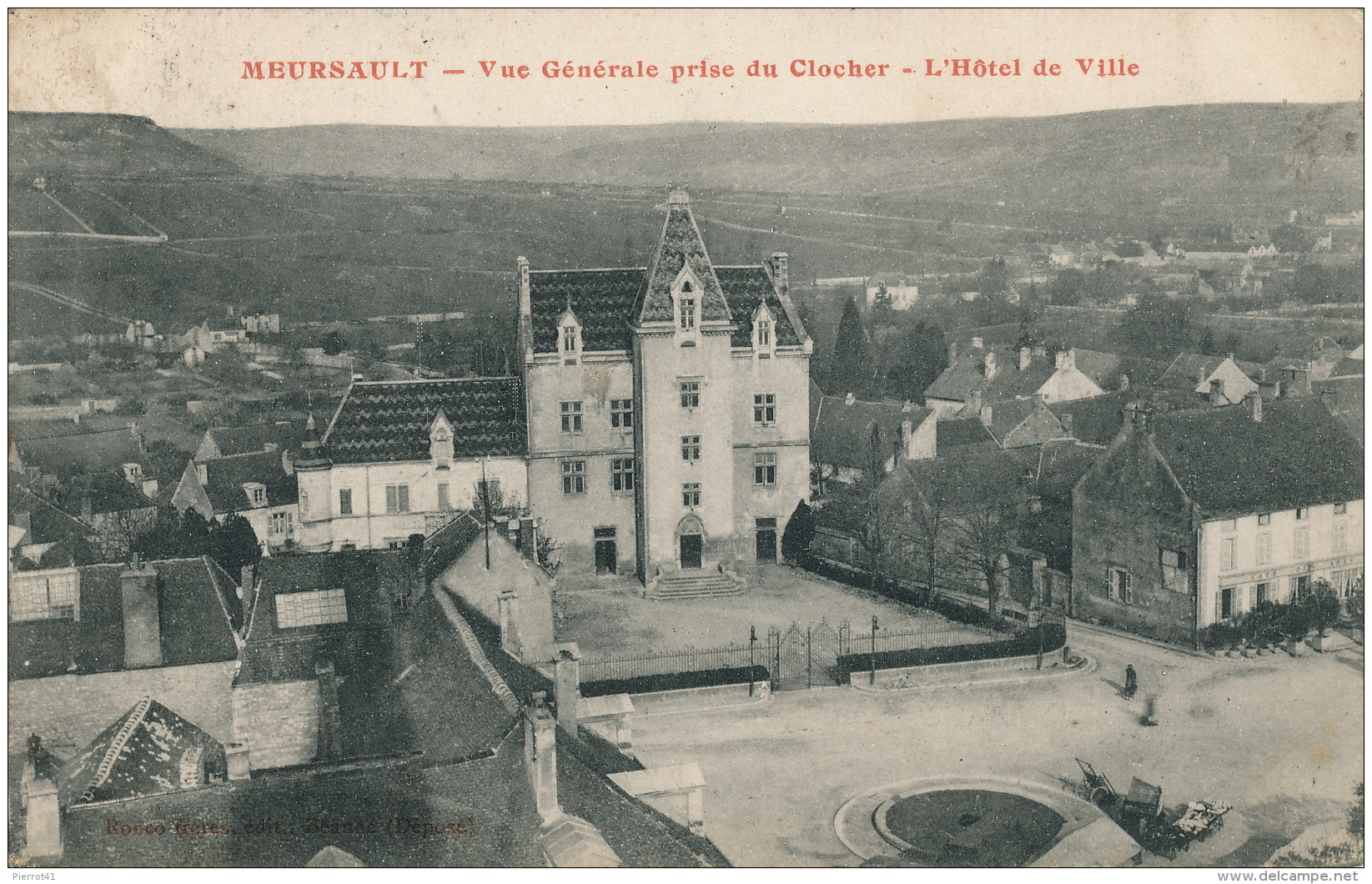 MEURSAULT - Vue Générale Prise Du Clocher - L'Hôtel De Ville - Meursault