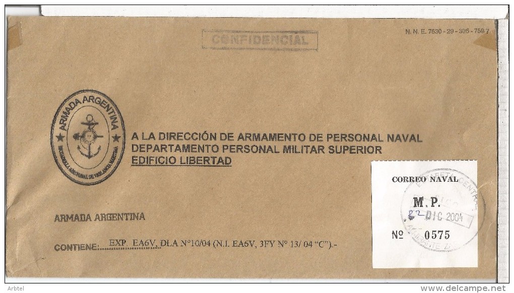 ARGENTINA CC CORREO OFICIAL NAVAL ESCUADRILLA DE VIGILANCIA MARITIMA - Oficiales