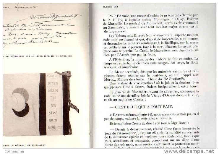 Militaria 1951- Marseille Notre Dame de la Garde " Bataille et Délivrance " du 15 au 28 Aout 1944 par Joseph Houlin