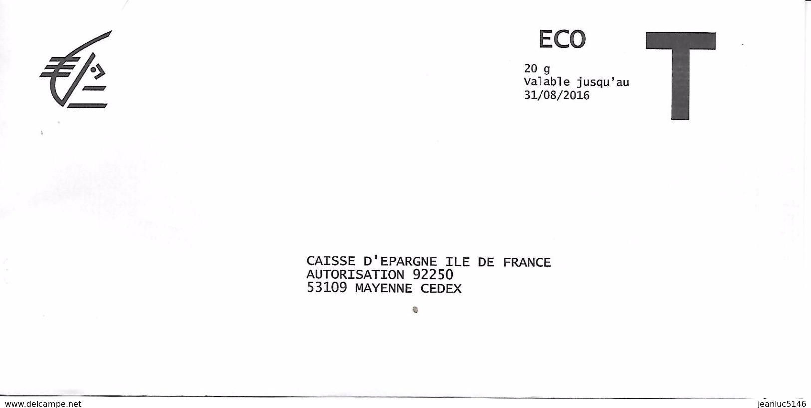 .Prêt-à-poster. Enveloppe Réponse T. Eco. Caisse D'épargne Ile-de-France.. - Cartes/Enveloppes Réponse T