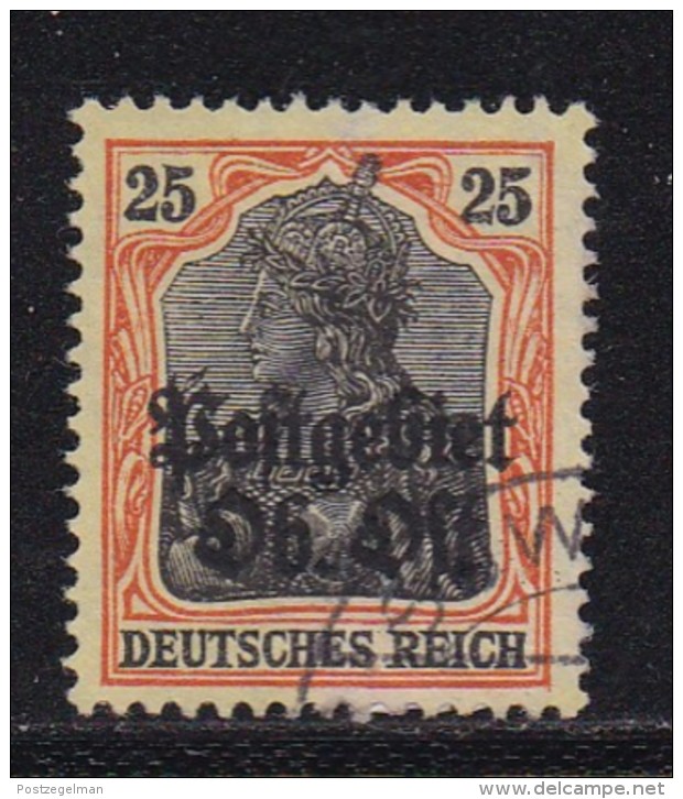 GERMANY OST,  1916, Cancelled Stamps,  Germania, 25 Pf, Orange, MI 9 , #13287 - Occupation 1914-18