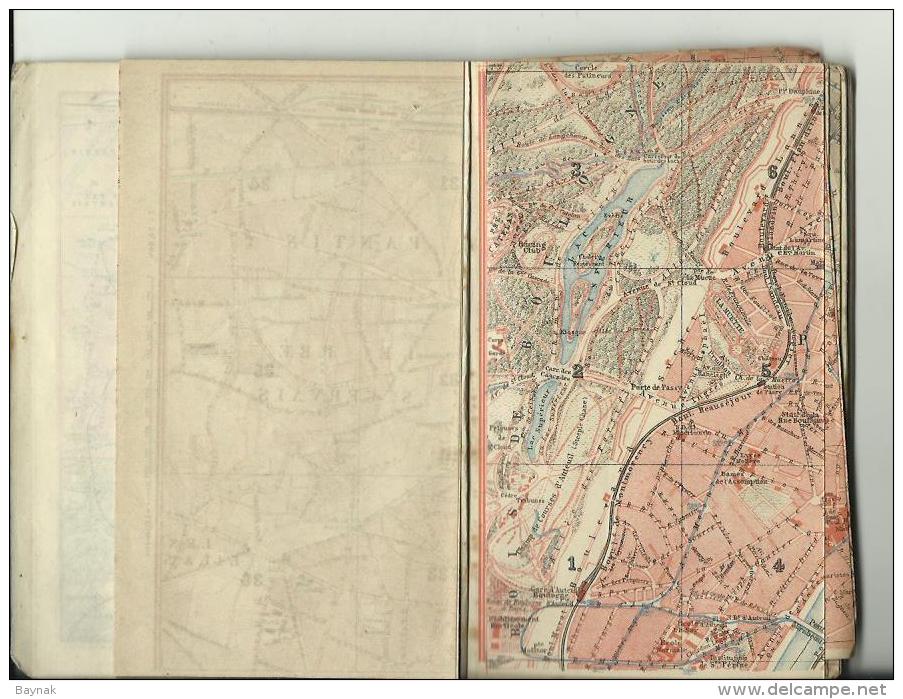 BAEDEKERS  --  PLANANHANG, GUIDE  --  PARIS  --  1923  --  60 PAGES  --  Karte - Frankreich