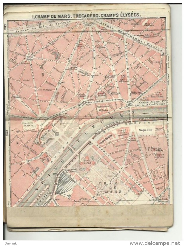 BAEDEKERS  --  PLANANHANG, GUIDE  --  PARIS  --  1923  --  60 PAGES  --  Karte - France