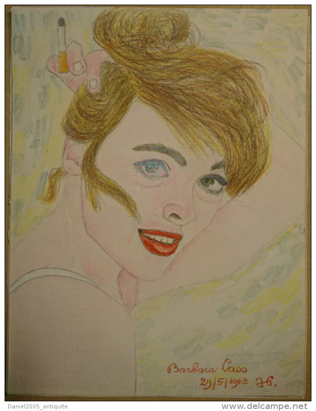 Dessin Au Crayon-Illustrateur -Barbara Lass Est Une Actrice Polonaise Née Le 1&#7497;&#691; Juin 1940 à Patrowo (8) - Dessins