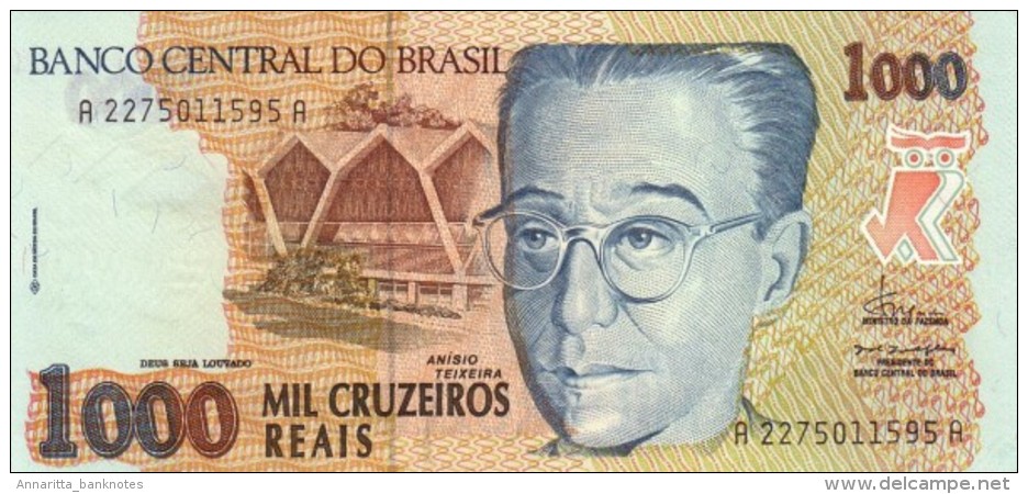Brazil 1000 Cruzeiros Reais ND (1993), UNC, P-240, BR862a - Brazil