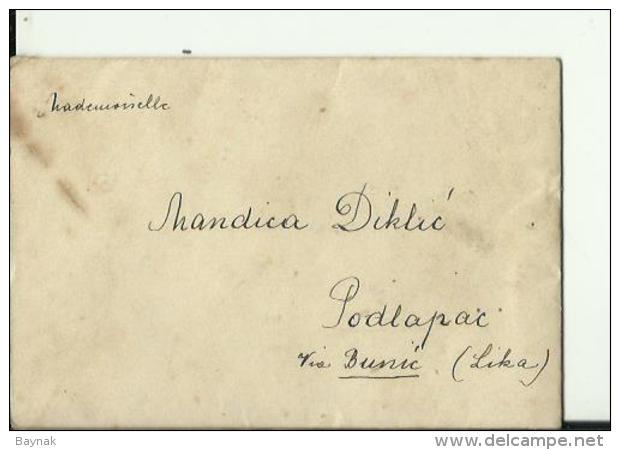 BRIEF MIT INHALT  --  M. DIKLIC  --    PODLAPAC, BUNIC,  LIKA  --  STEMPEL SUSAK UND BUNIC  --  1912 - Kroatien