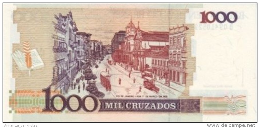 Brazil 1 Cruzado Novo ND (1989), PREFIX B UNC, P-216a, BR838b - Brazil