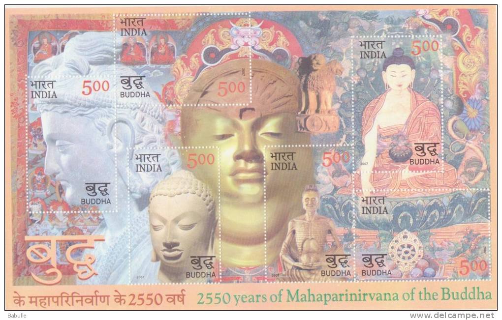 2550 Years Of Mahaparinirvana Of The Buddha - 2007 - Blocks & Sheetlets