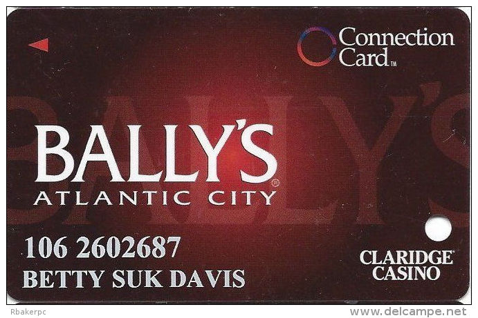 Bally's Casino Atlantic City NJ - Connection / Slot Card - Innovative Over Mag Stripe - 2 Phone#s - Casino Cards