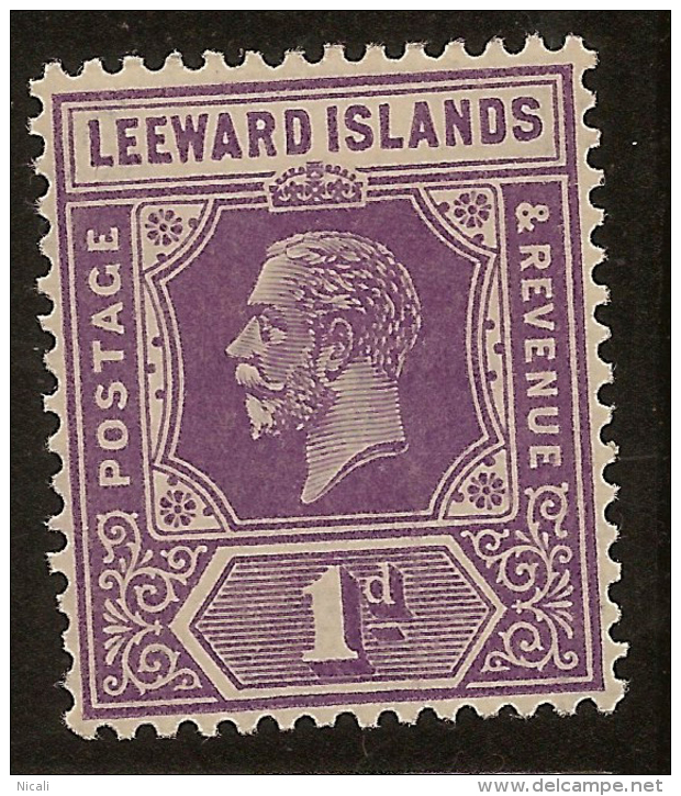 LEEWARD IS 1921 1d KGV SG 61 HM #UR274 - Leeward  Islands