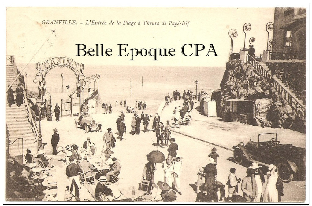 50 - GRANVILLE - L'Entrée De La Plage à L'heure De L'apéritif / CASINO +++ Serrand Phot., Granville +++++ 1917 +++ RARE - Granville