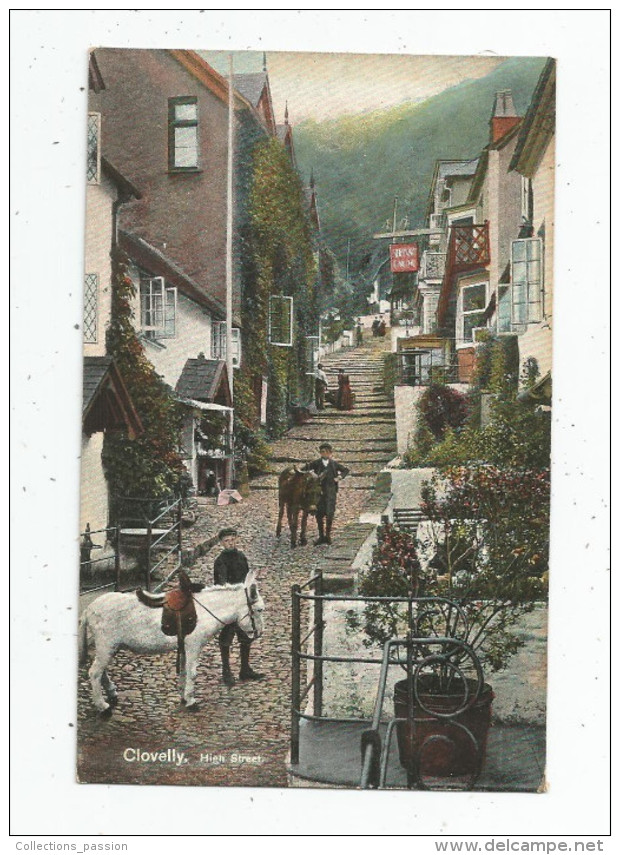 G-I-E , Cp, Angleterre , CLOVELLY  , ANIMAUX , ÂNE , High Street  , Ed : Reilly , Vierge - Clovelly