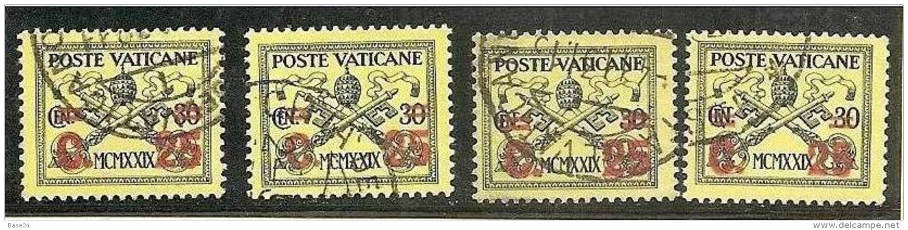 1931 Vaticano Vatican GIALLINO 4 Serie Usate USED - Parcel Post