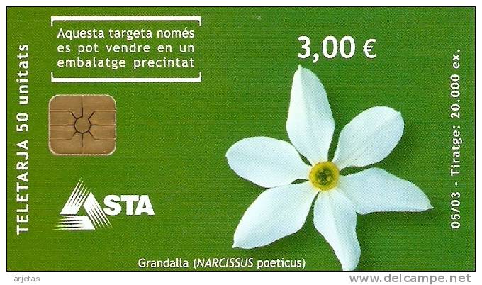 AND-135 TARJETA DE ANDORRA GRANDALLA (FLOWER-FLOR) - Flores