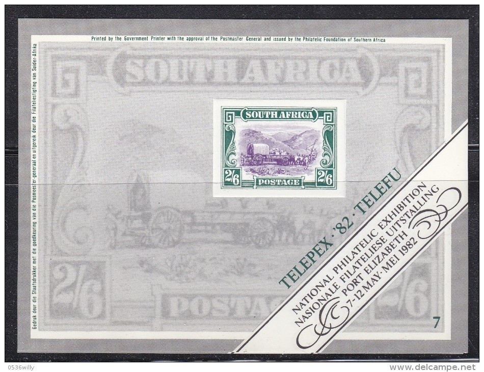 Südafrika 1982. Reprint Block - National Philatelic Exhibition TELEPEX '82 (B.2216) - Ungebraucht