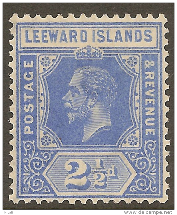 LEEWARD IS 1921 2 1/2d KGV Die I SG 85 HM #UR343 - Leeward  Islands