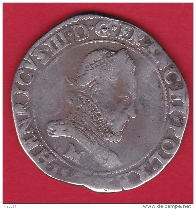 France Henri III - Franc D'argent - Buste Avec Fraise - 1574-1589 Hendrik III