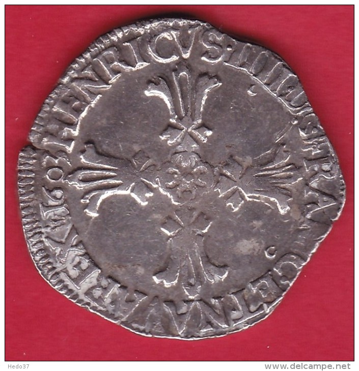 France Henri IV - 1/4 Ecu - 1603 "9" - Argent - 1589-1610 Heinrich IV.