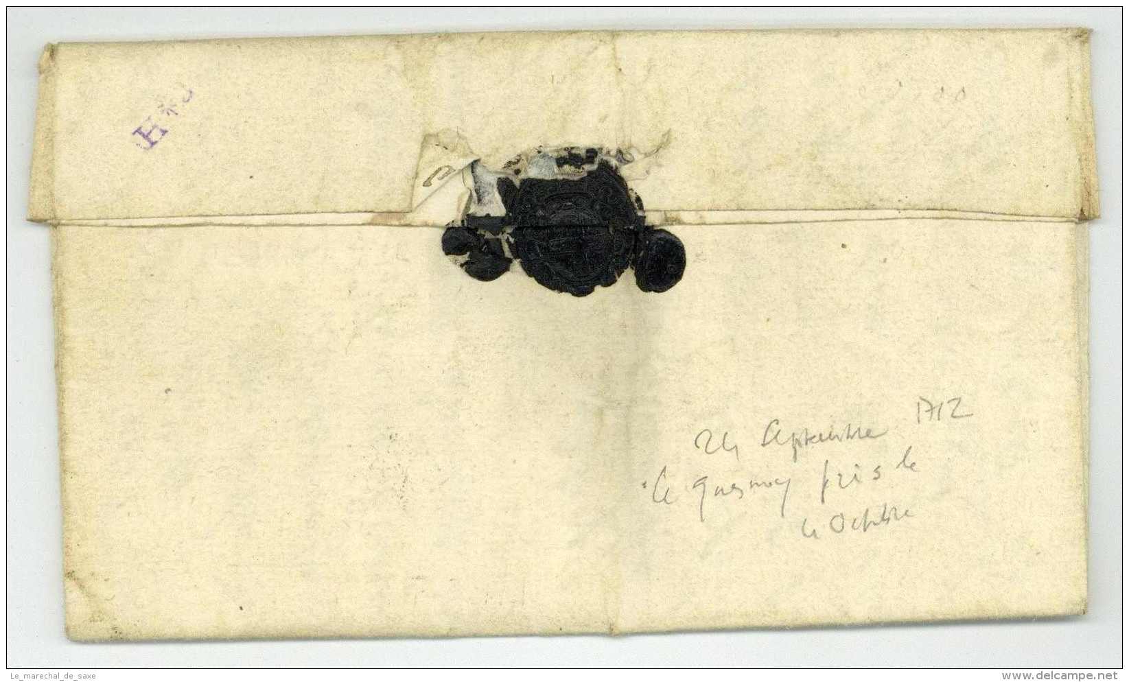 AR DE FLANDRE (SE23) - GUERRE DE LA SUCCESSION D’ESPAGNE – SIEGE DU QUESNOY - 1712 Morlaix Bretagne - TEXTE - Army Postmarks (before 1900)