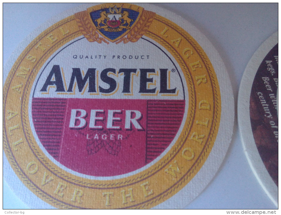 RARE VINTAGE STYLE AMSTEL BEER PAD 2 PIECES SET - Beer Mats