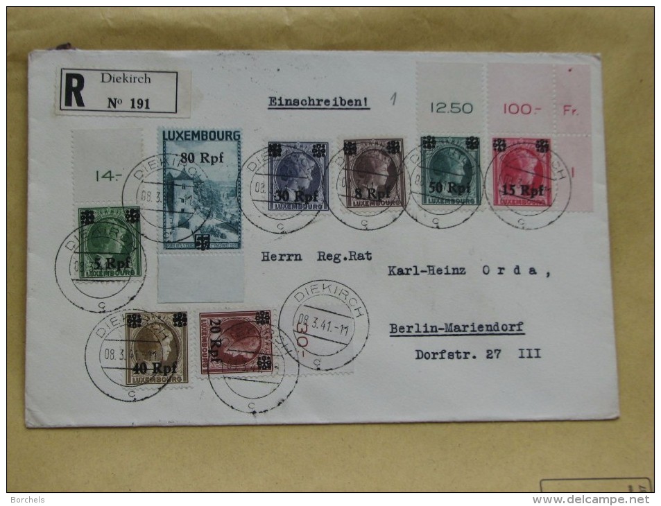 Brief 12 : 1940 Deutsche Besatzungsausgaben Luxemburg MiNr17/32 Komplett Auf 3 Briefen - Besetzungen 1938-45