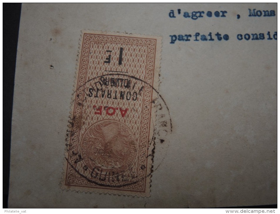 GUINEE FRANCAISE - Timbre Fiscal Sur Document - Trés Rare Pour Cette Ancienne Colonie Française - A Voir - Lot N°16432 - Cartas & Documentos