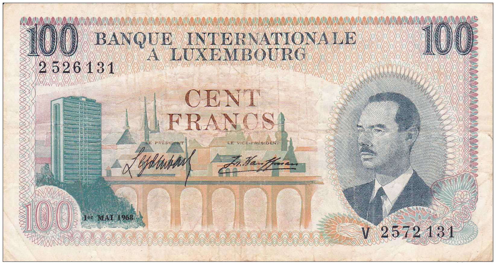 LUXEMBOURG - BILLET DE 100 FRANCS - 1968 - Luxemburg