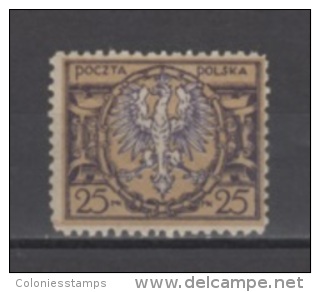 (4121) POLAND, 1921 (Polish Eagle, 25m., Violet And Buff). Mi # 171. MNH** Stamp - Unused Stamps