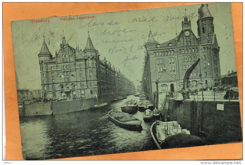 Hamburg Freihafen Lagerhauser 1905 Postcard - Mitte