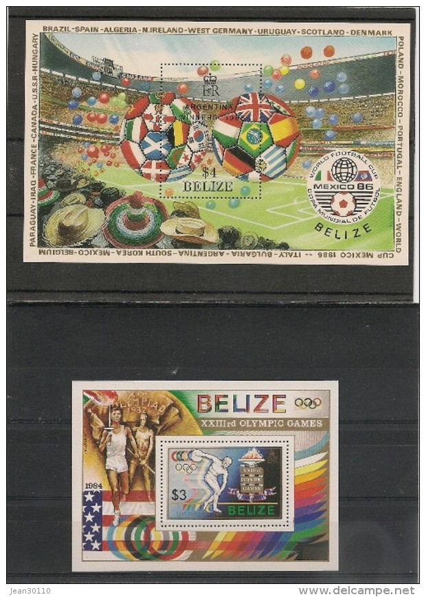 BELIZE Blocs  N° 52-72** Sport - Belize (1973-...)