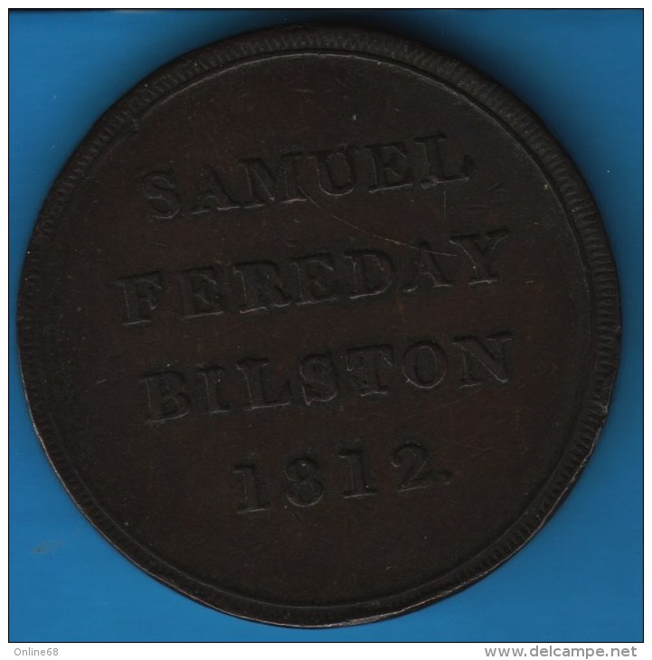 STAFFORDSHIRE SAMUEL FEREDAY BILSTON  ONE PENNY 1812 TOKEN - Monedas/ De Necesidad